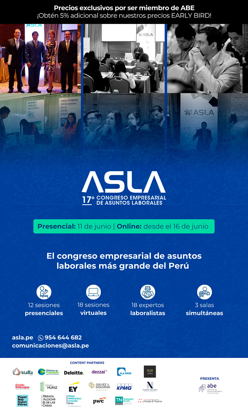 ASLA: 5% adicional sobre los precios EARLY BIRD para empresas ABE